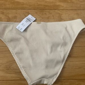 Hollister cream ribbed bikini bottom